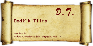 Deák Tilda névjegykártya